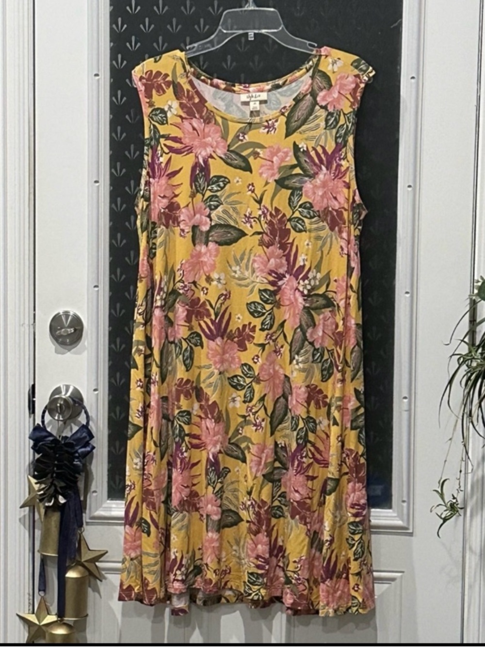BEAUTIFUL 😍 Style & Co. yellow multicolor floral Dress So soft Sz 1X 👗 ♥️